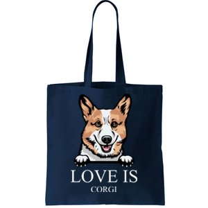 Love Is Corgi Dog Tote Bag