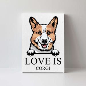 Love Is Corgi Dog Canvas