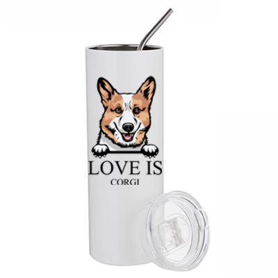 Love Is Corgi Dog Stainless Steel Tumbler