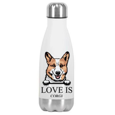 Love Is Corgi Dog Stainless Steel Insulated Water Bottle