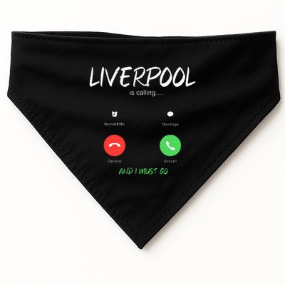 Liverpool Is Calling And I Must Go England Traveling  USA-Made Doggie Bandana