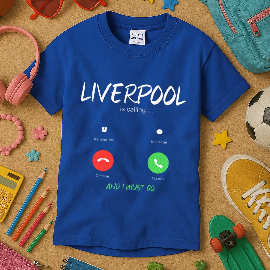 Liverpool Is Calling And I Must Go England Traveling  Kids T-Shirt