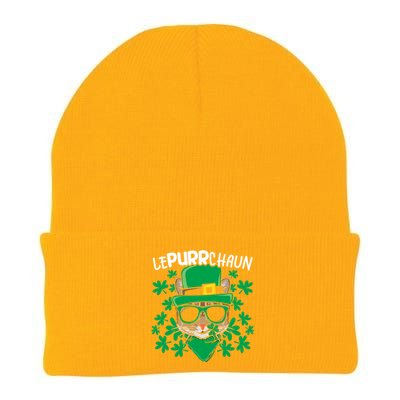 Lepurrchaun Irish Cat Lover Kitty Owner Saint Patricks Day Funny Gift Knit Cap Winter Beanie