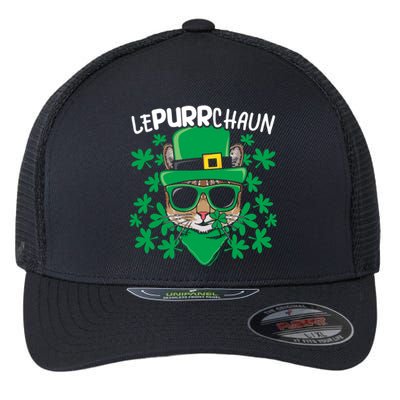 Lepurrchaun Irish Cat Lover Kitty Owner Saint Patricks Day Funny Gift Flexfit Unipanel Trucker Cap