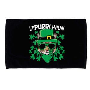 Lepurrchaun Irish Cat Lover Kitty Owner Saint Patricks Day Funny Gift Microfiber Hand Towel