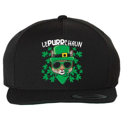 Lepurrchaun Irish Cat Lover Kitty Owner Saint Patricks Day Funny Gift Wool Snapback Cap