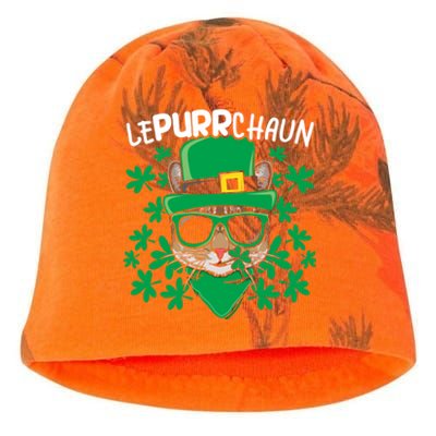 Lepurrchaun Irish Cat Lover Kitty Owner Saint Patricks Day Funny Gift Kati - Camo Knit Beanie