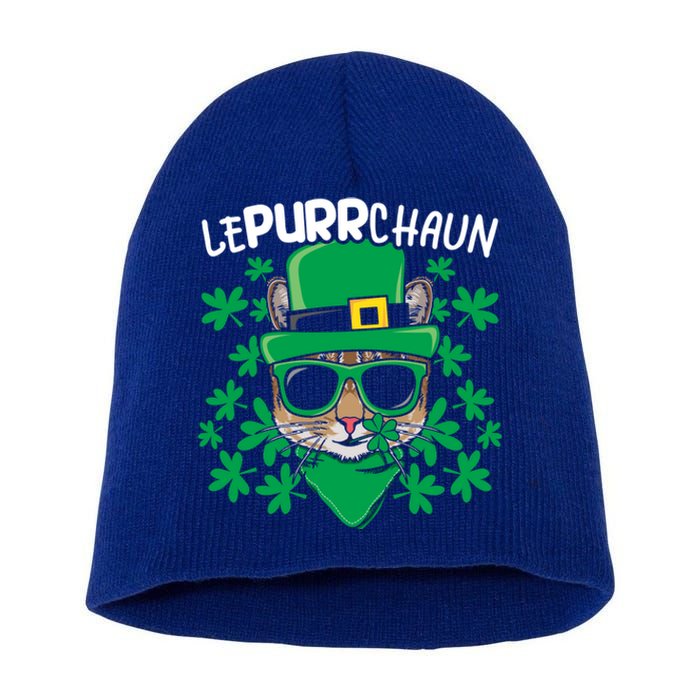 Lepurrchaun Irish Cat Lover Kitty Owner Saint Patricks Day Funny Gift Short Acrylic Beanie