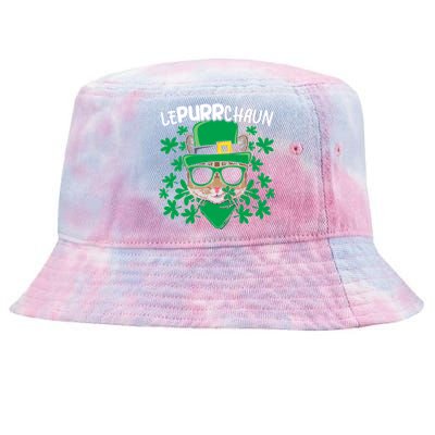 Lepurrchaun Irish Cat Lover Kitty Owner Saint Patricks Day Funny Gift Tie-Dyed Bucket Hat