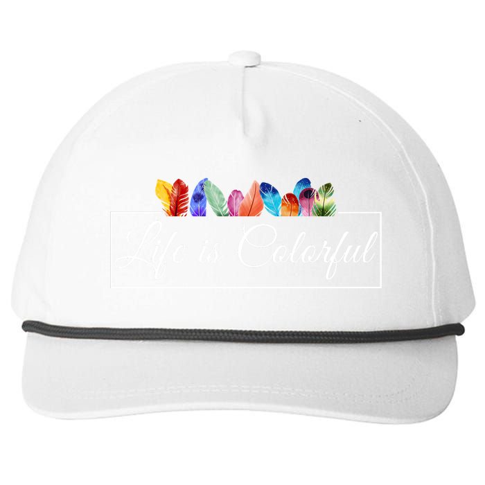 Life Is Colorful Positive Quote Snapback Five-Panel Rope Hat