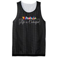 Life Is Colorful Positive Quote Mesh Reversible Basketball Jersey Tank