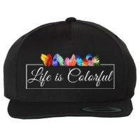 Life Is Colorful Positive Quote Wool Snapback Cap