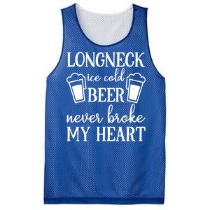 Longneck Ice Cold Beer Never Broke My Heart Mesh Reversible Basketball Jersey Tank