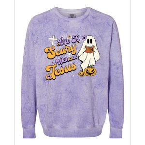 Life Is Crazy Without Jesus Halloween Fall Christian Lover Gift Colorblast Crewneck Sweatshirt