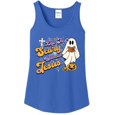 Life Is Crazy Without Jesus Halloween Fall Christian Lover Gift Ladies Essential Tank