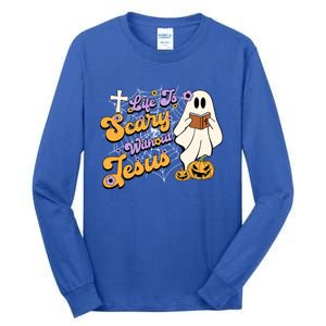 Life Is Crazy Without Jesus Halloween Fall Christian Lover Gift Tall Long Sleeve T-Shirt