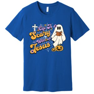 Life Is Crazy Without Jesus Halloween Fall Christian Lover Gift Premium T-Shirt