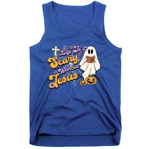 Life Is Crazy Without Jesus Halloween Fall Christian Lover Gift Tank Top