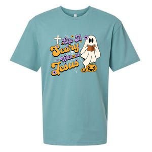 Life Is Crazy Without Jesus Halloween Fall Christian Lover Gift Sueded Cloud Jersey T-Shirt