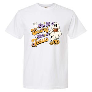 Life Is Crazy Without Jesus Halloween Fall Christian Lover Gift Garment-Dyed Heavyweight T-Shirt