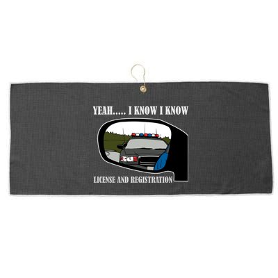License And Registration Pulled Over Large Microfiber Waffle Golf Towel