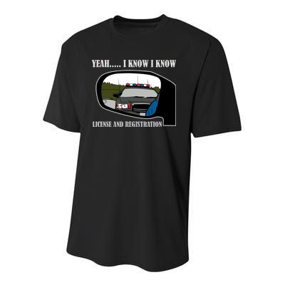 License And Registration Pulled Over Youth Performance Sprint T-Shirt