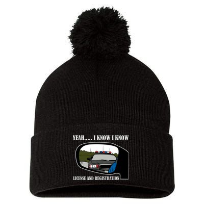 License And Registration Pulled Over Pom Pom 12in Knit Beanie