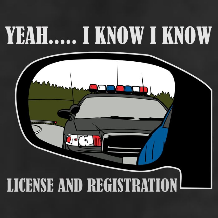 License And Registration Pulled Over Golf Towel