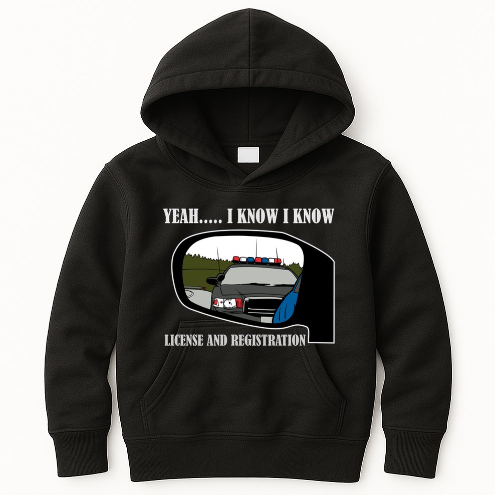 License And Registration Pulled Over Kids Hoodie
