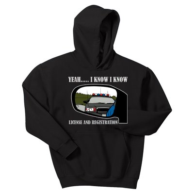 License And Registration Pulled Over Kids Hoodie