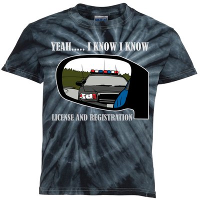 License And Registration Pulled Over Kids Tie-Dye T-Shirt