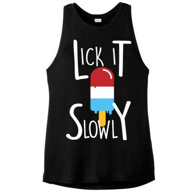 Lick It Slowly Popsicle Ladies PosiCharge Tri-Blend Wicking Tank