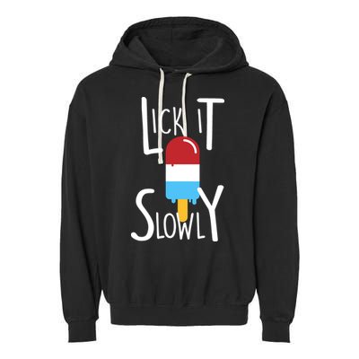 Lick It Slowly Popsicle Garment-Dyed Fleece Hoodie