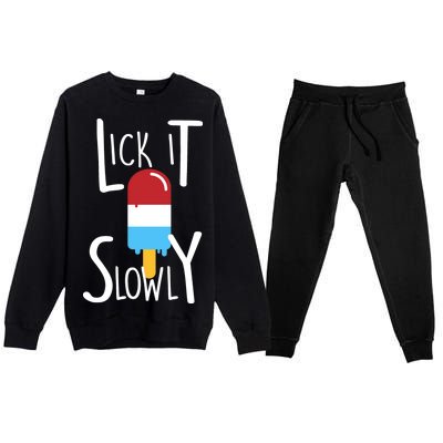 Lick It Slowly Popsicle Premium Crewneck Sweatsuit Set