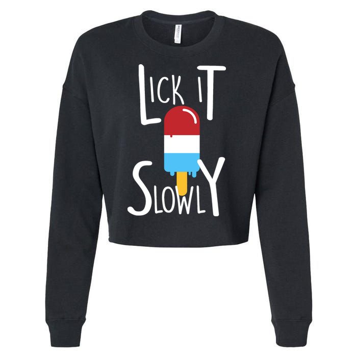 Lick It Slowly Popsicle Cropped Pullover Crew
