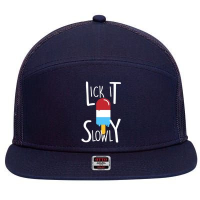 Lick It Slowly Popsicle 7 Panel Mesh Trucker Snapback Hat