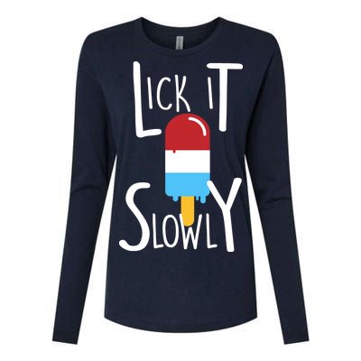 Lick It Slowly Popsicle Womens Cotton Relaxed Long Sleeve T-Shirt