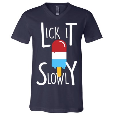 Lick It Slowly Popsicle V-Neck T-Shirt