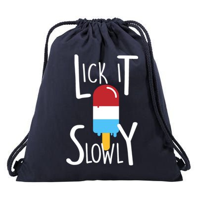 Lick It Slowly Popsicle Drawstring Bag