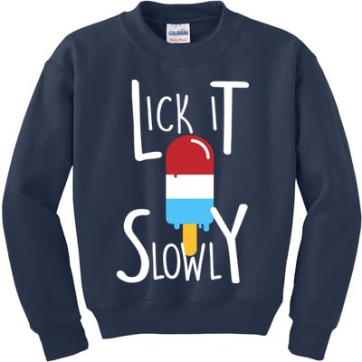 Lick It Slowly Popsicle Kids Sweatshirt