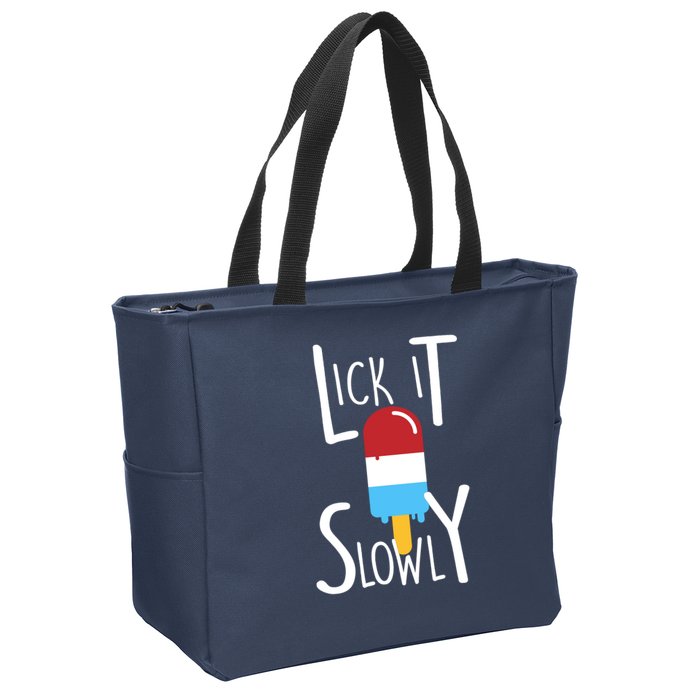 Lick It Slowly Popsicle Zip Tote Bag