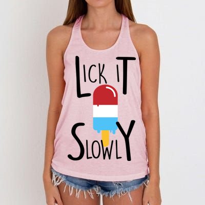 Lick It Slowly Popsicle Women's Knotted Racerback Tank