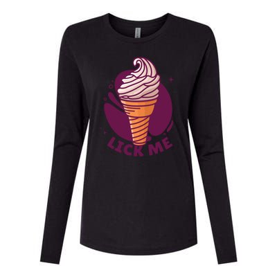 Lick Me Ice Cream Womens Cotton Relaxed Long Sleeve T-Shirt