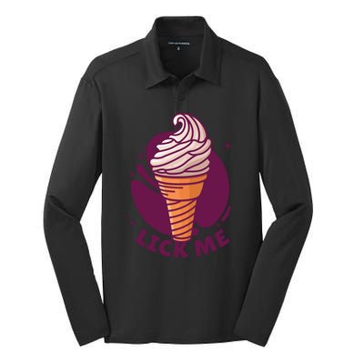 Lick Me Ice Cream Silk Touch Performance Long Sleeve Polo