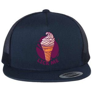 Lick Me Ice Cream Flat Bill Trucker Hat