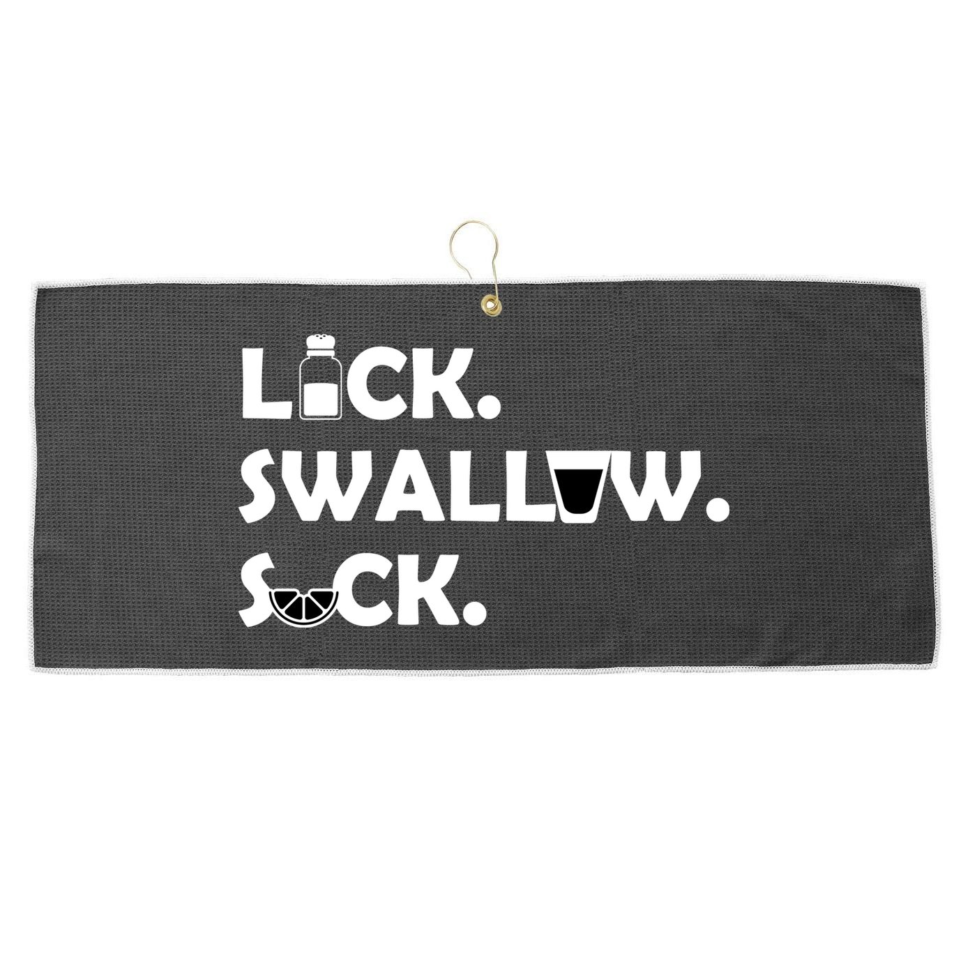 Lick Swallow Suck Funny Tequila Large Microfiber Waffle Golf Towel