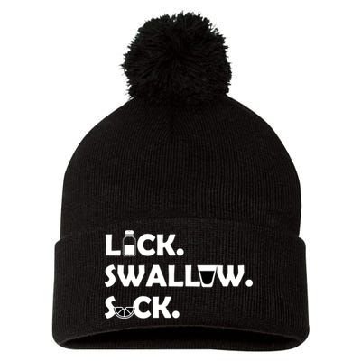 Lick Swallow Suck Funny Tequila Pom Pom 12in Knit Beanie