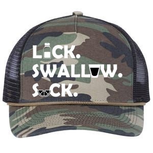 Lick Swallow Suck Funny Tequila Retro Rope Trucker Hat Cap