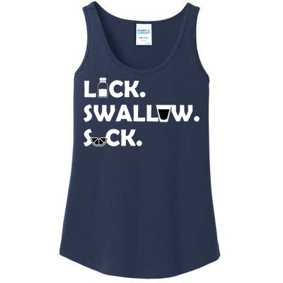 Lick Swallow Suck Funny Tequila Ladies Essential Tank