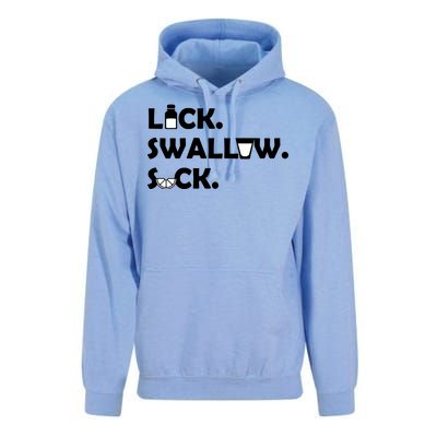 Lick Swallow Suck Funny Tequila Unisex Surf Hoodie